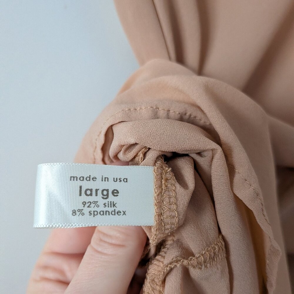 Botanica Workshop Vetiver Slip Dress Stretch Silk Blush Large --Loose Seam - Picture 5 of 6